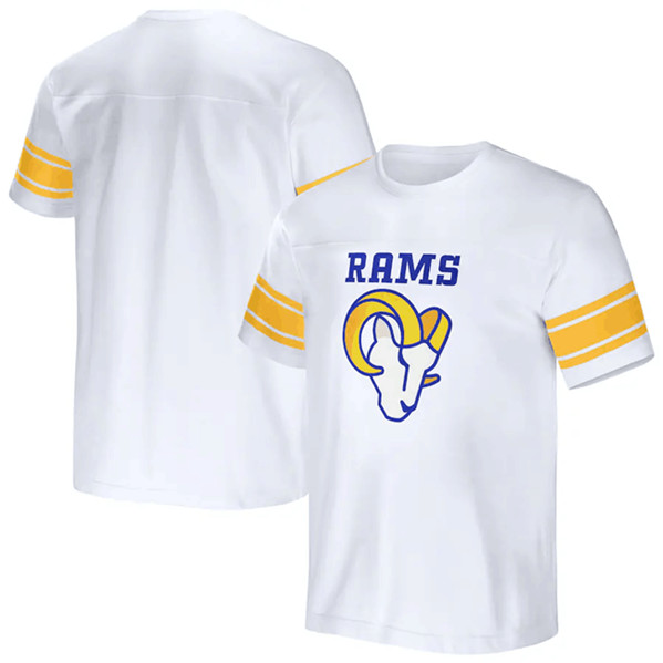 Men's Los Angeles Rams White x Darius Rucker Collection Football Striped T-Shirt